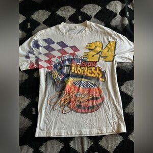 Hollister White Racing Graphic Tee - 'Winning Is His Business'